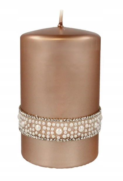 Dekoracyjna Świeca Crystal Opal Pearl Rose Gold  2.jpg